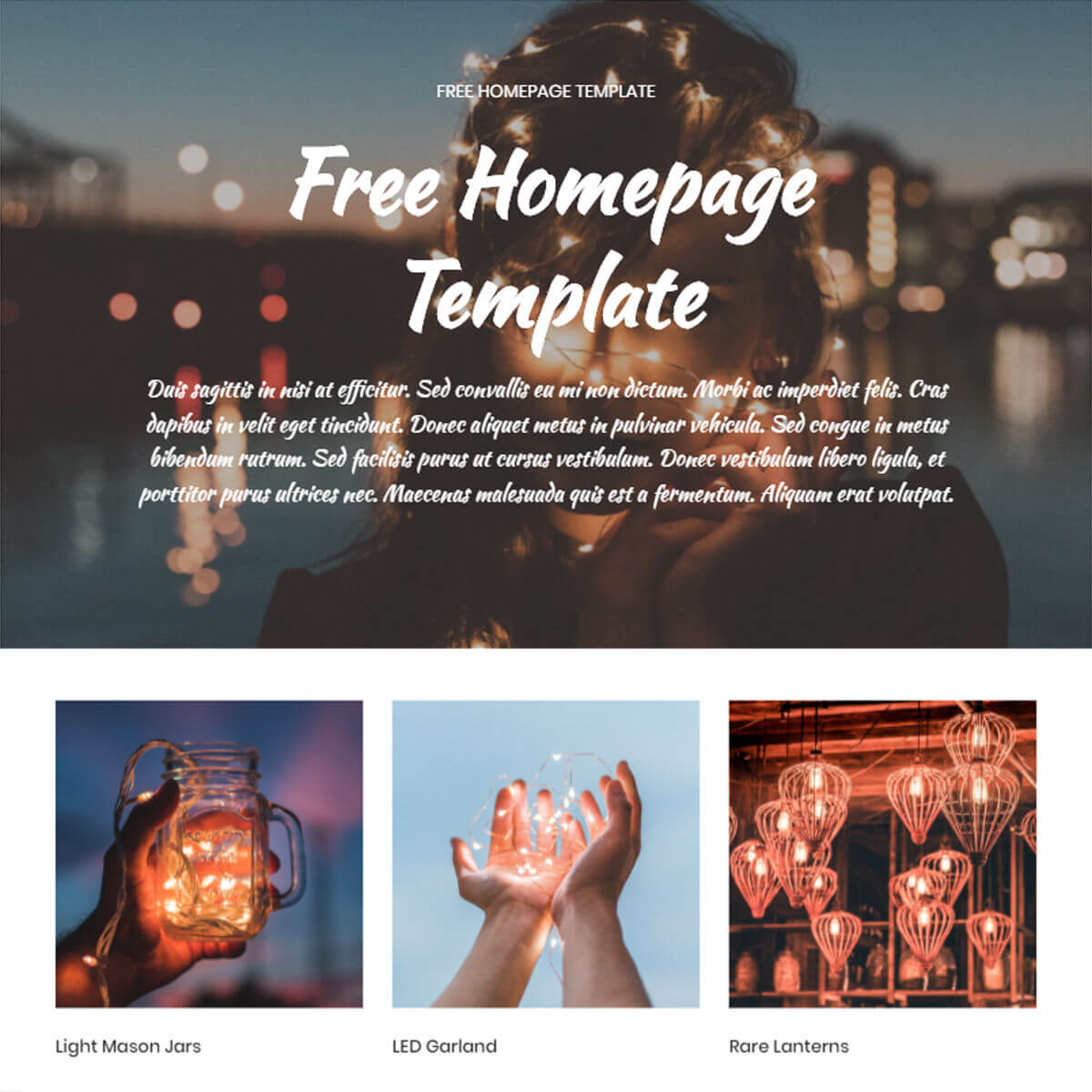 HTML Homepage Template – Free Download